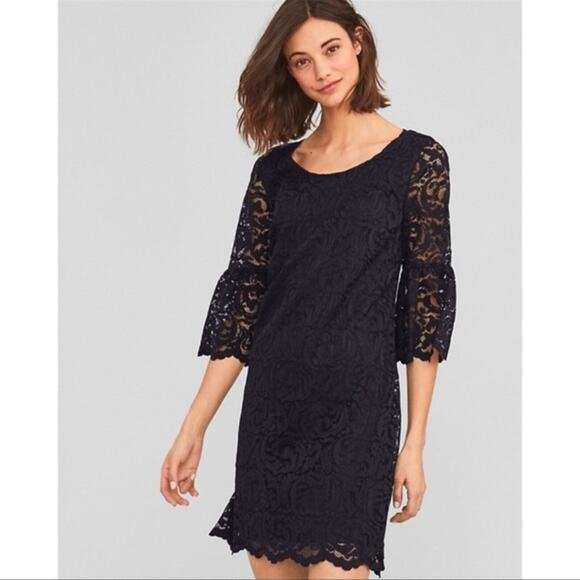 Garnet Hill Bell-Sleeve Lace Dress Size 12 - Picture 1 of 15